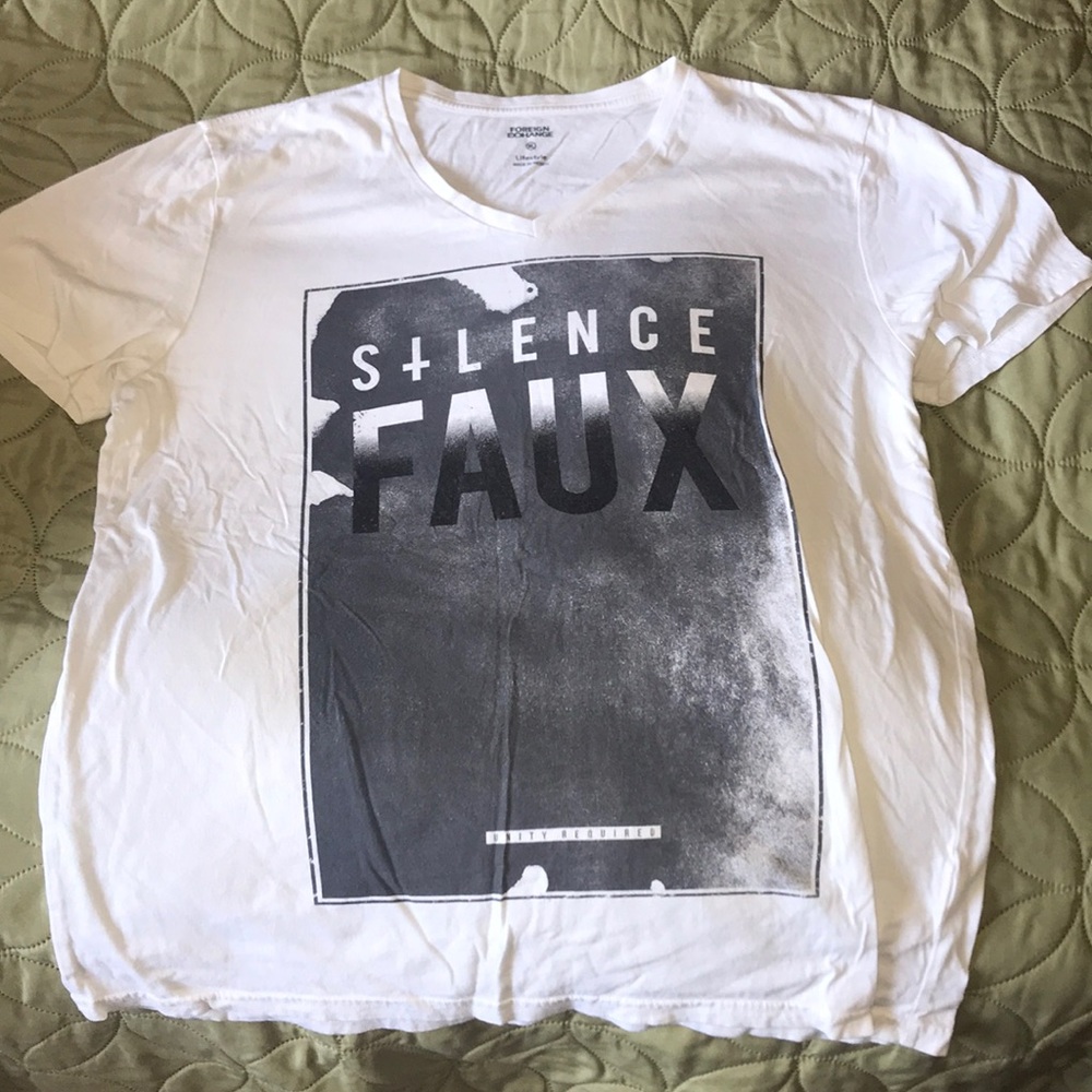 Foreign exchange v neck tee  mens